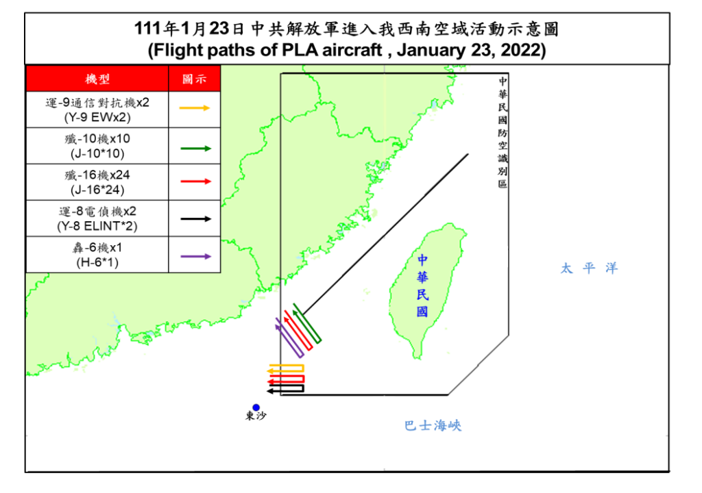 39 PLA aircraft entered Taiwan's southwest air defence identification zone (ADIZ)