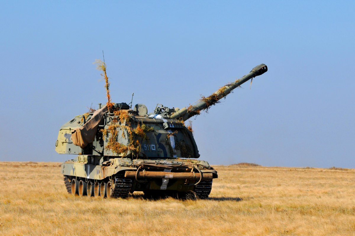 Russian Msta-S (2S19 Msta) struck Ukrainian targets