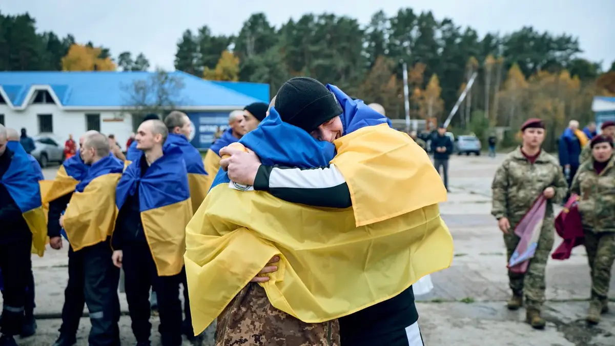 Freed Ukrainian prisoners after the exchange of October 23