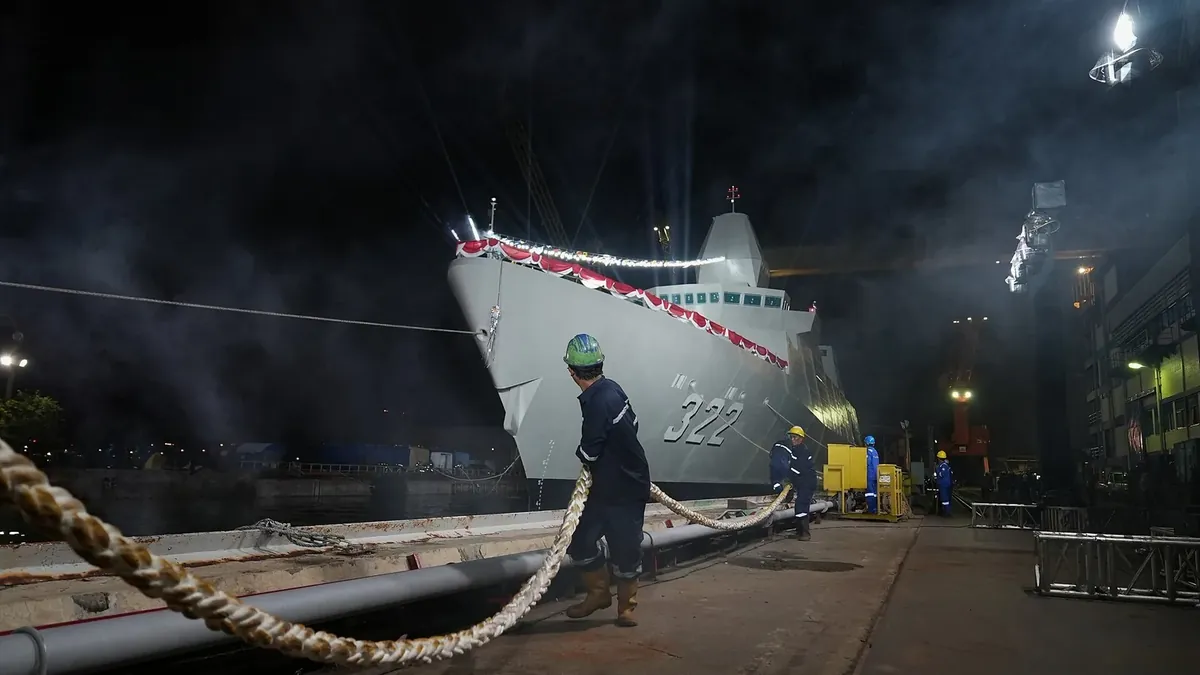 The Indonesian frigate KRI Balaputradewa, based on the Arrowhead 140 design