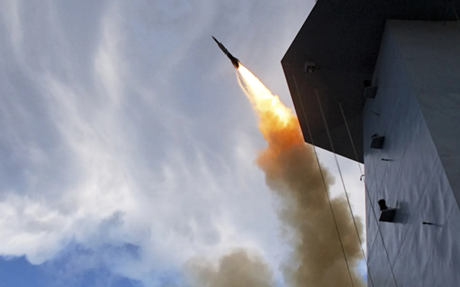 An Aster missile launched from a Royal Navy Type 45 destroyer
