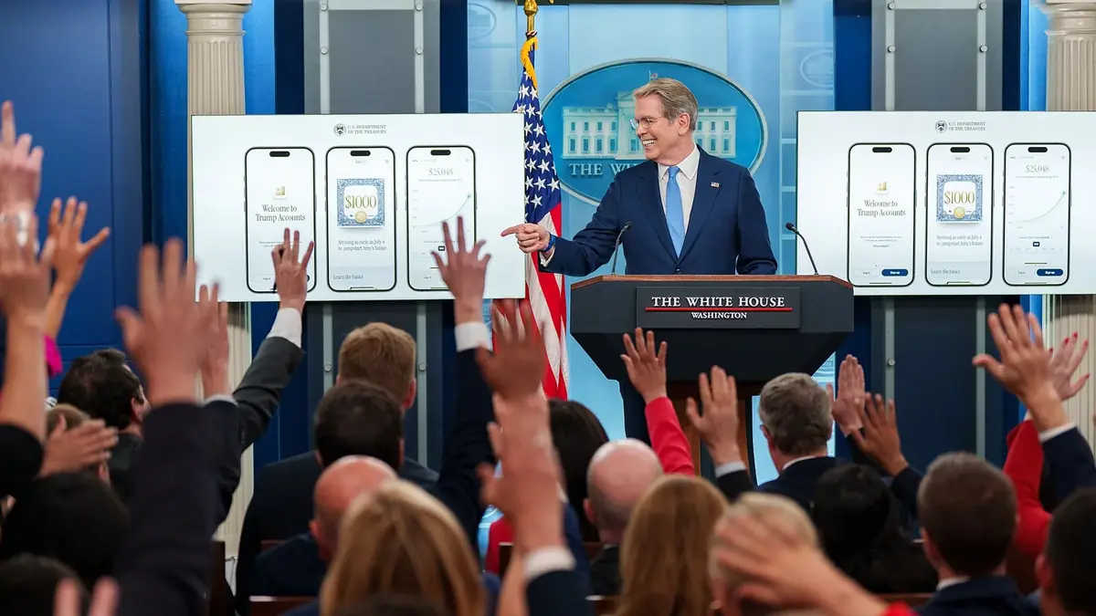 US Treasury Secretary Scott Bessent at a White House press briefing, May 28, 2026 (file photo)