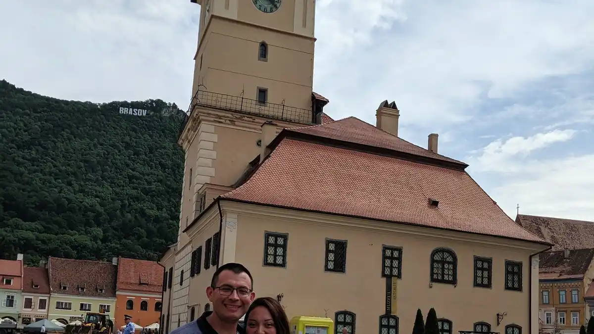 Town square of Brașov, Romania