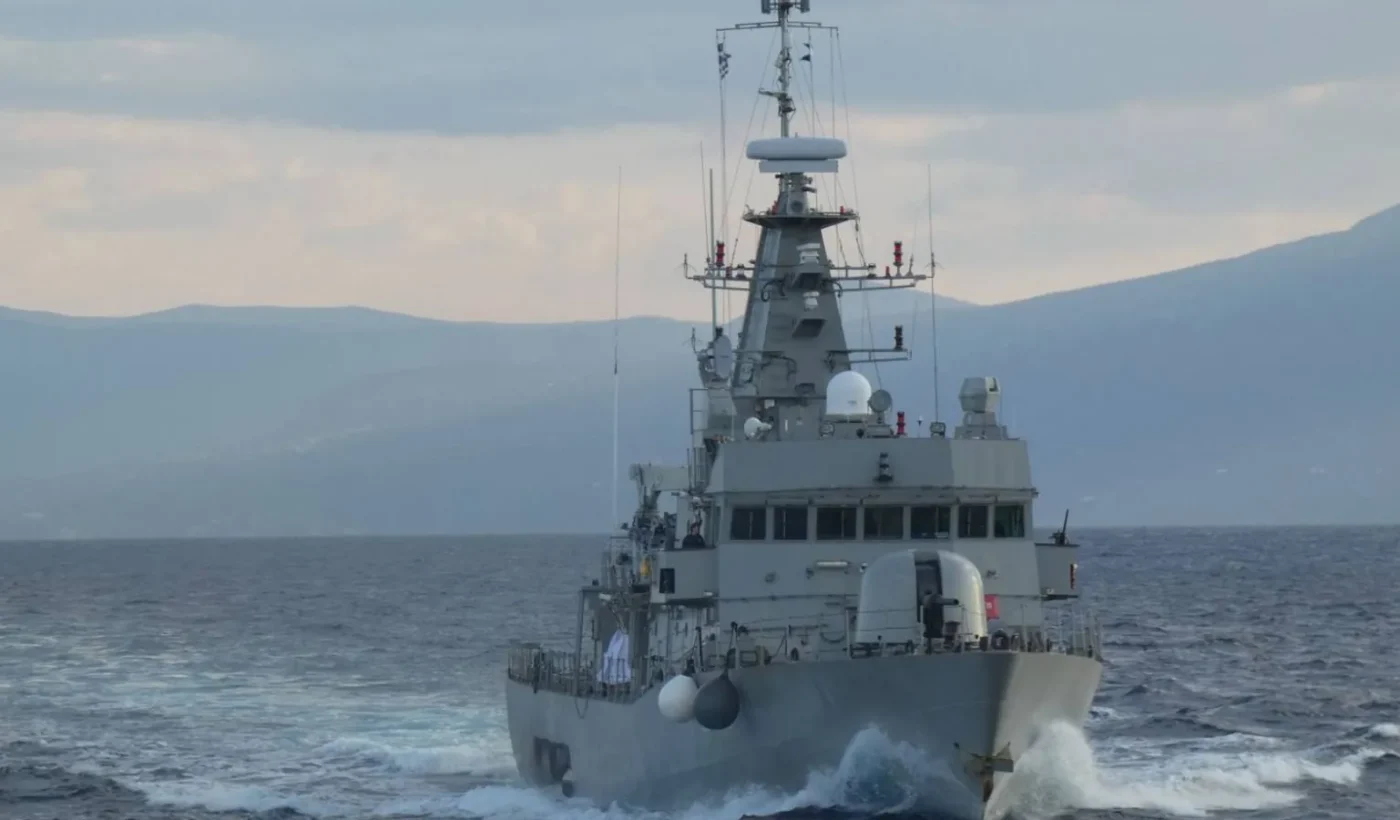 A Hellenic Navy gunboat at sea during exercise BRONTI 2/26