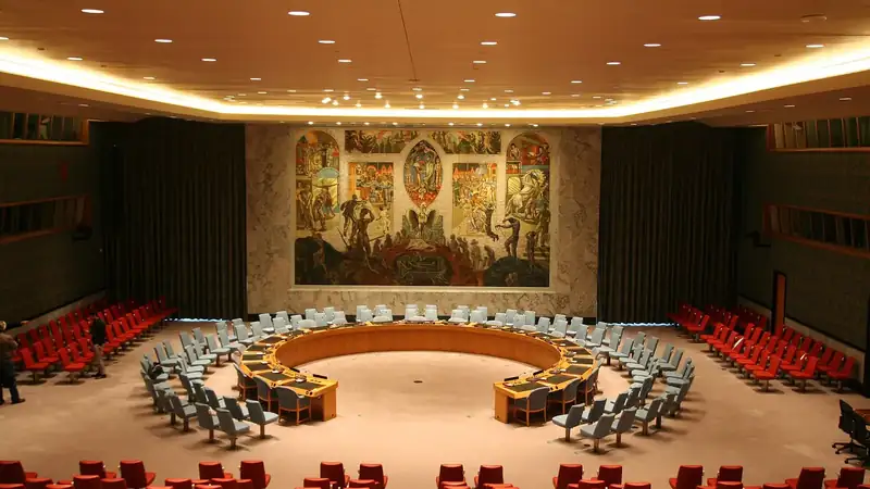 The United Nations Security Council chamber in New York