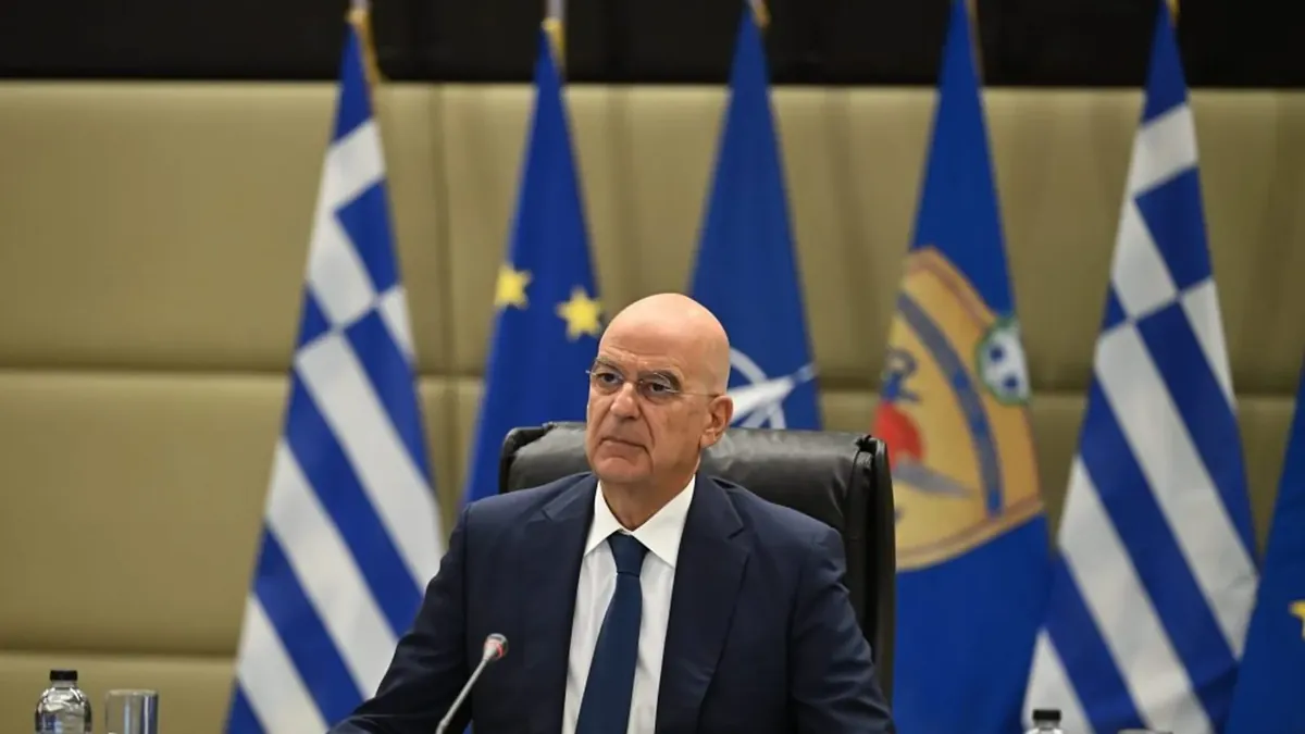 Greek Defence Minister Nikos Dendias at the presentation of Phase C of the new structure of the Armed Forces