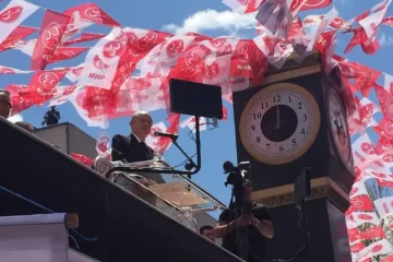 MHP leader Devlet Bahçeli addressing a party rally in Ankara
