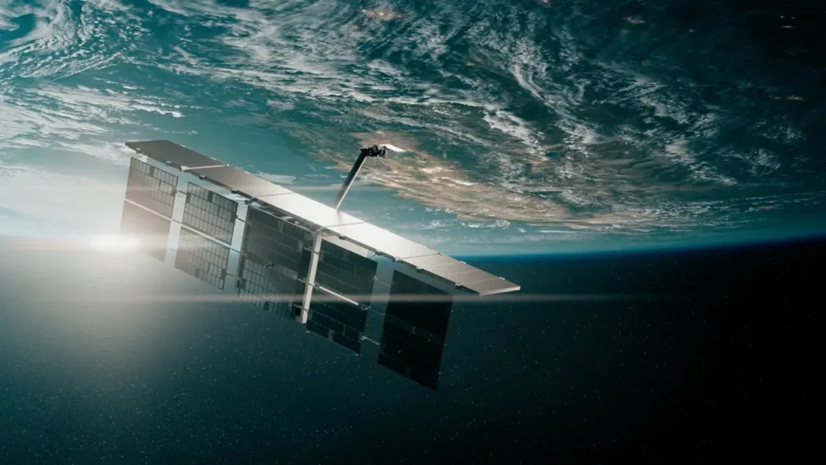 A radar satellite of ICEYE in orbit