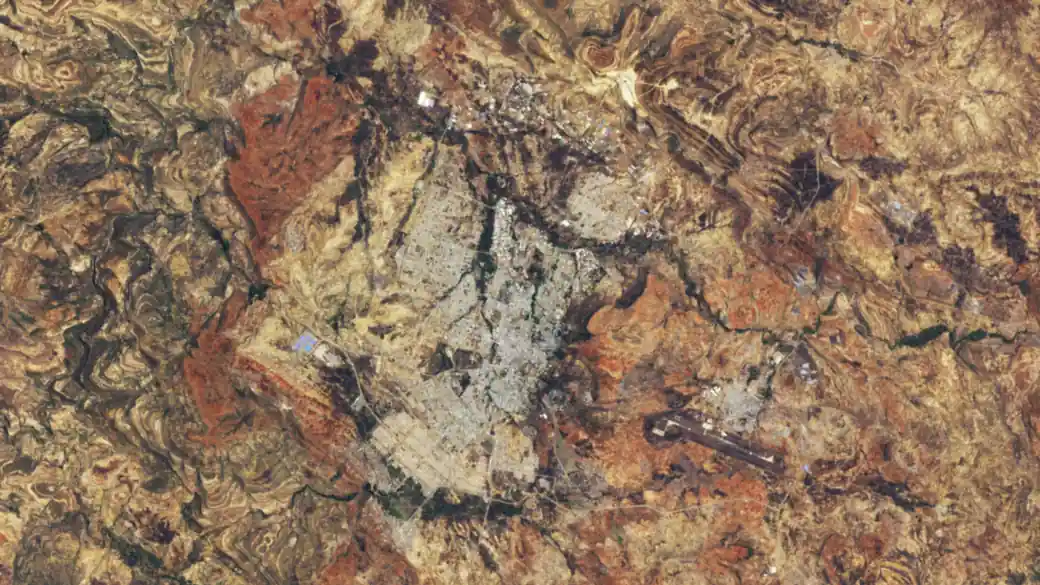 Landsat satellite view of Mekelle in Tigray, Ethiopia, and its airport on May 31, 2025