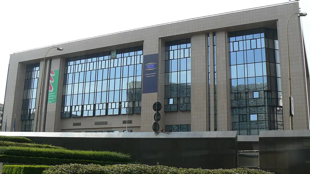 Facade of the Justus Lipsius building in Brussels, seat of the Council of the European Union
