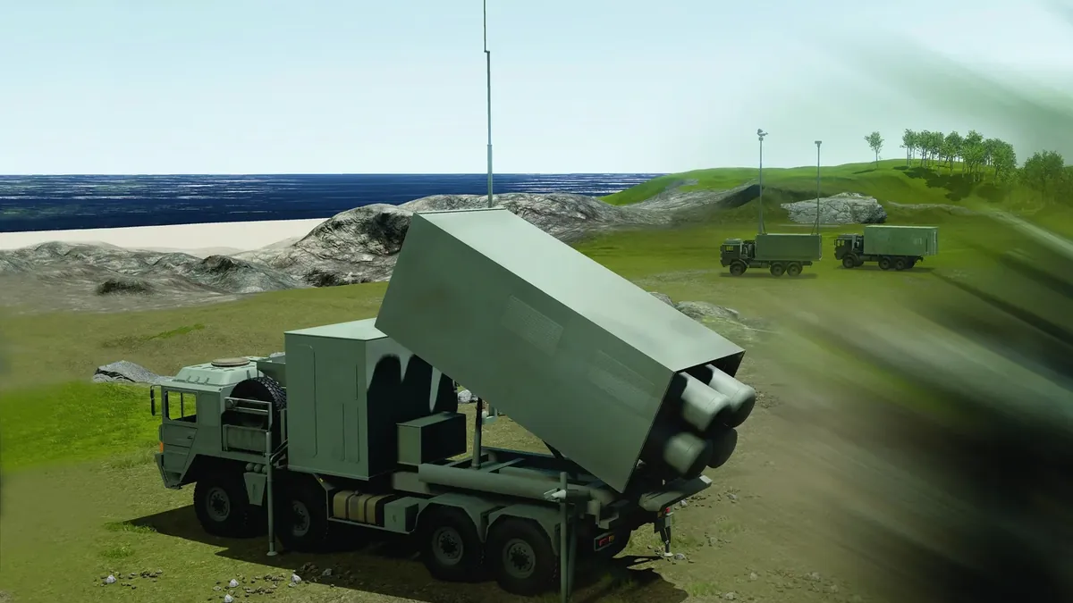 The mobile coastal Exocet MM40 Block 3 battery