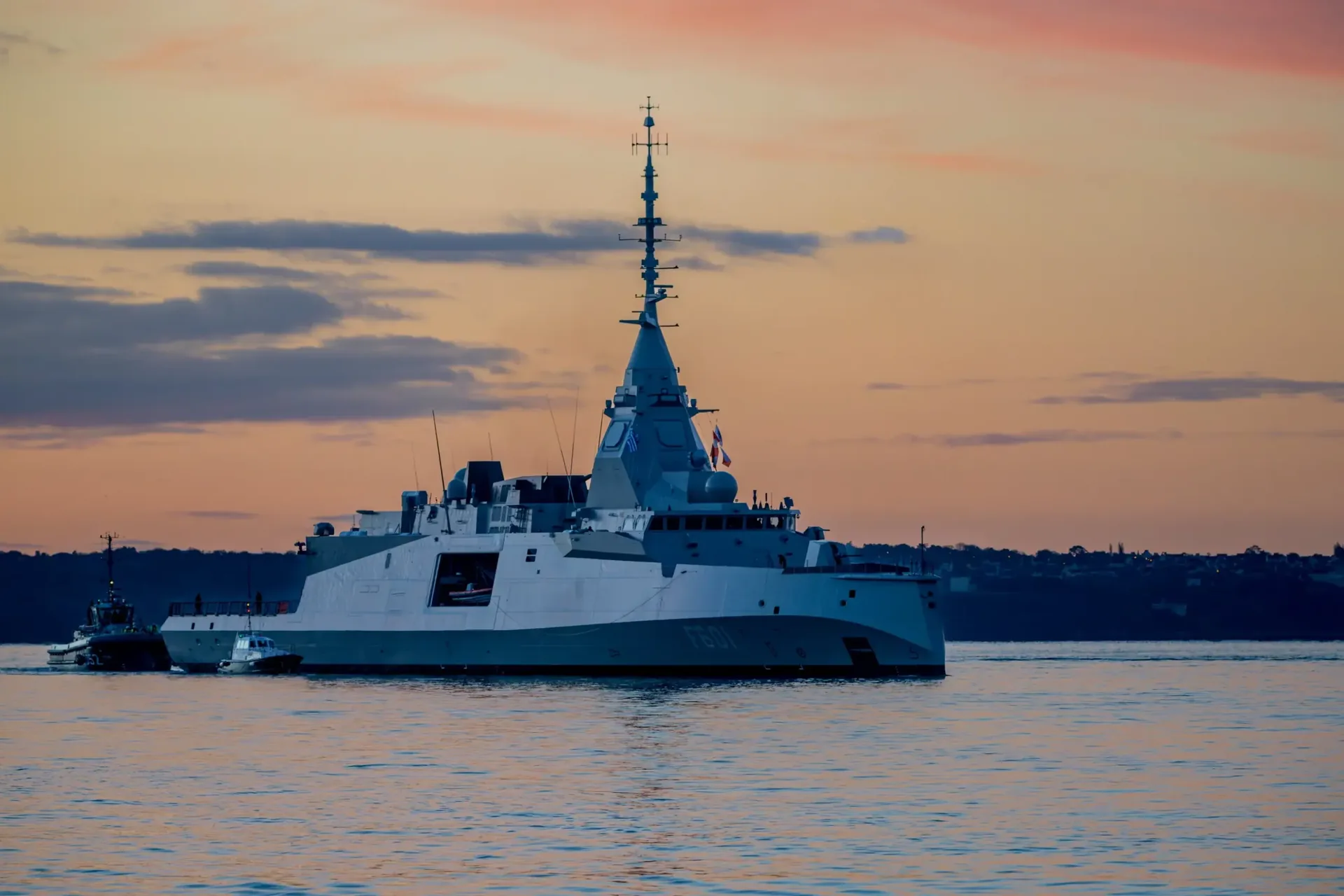 The Hellenic Navy frigate FDI HN Kimon alongside at Brest, France