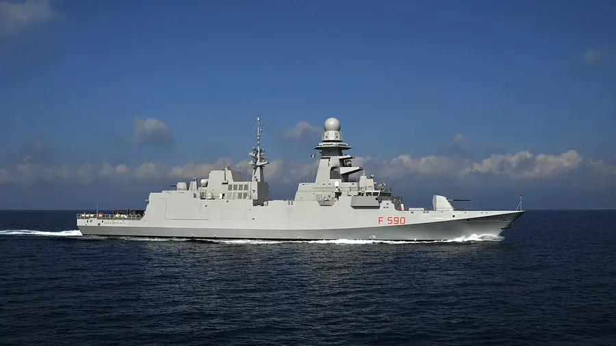 The Italian FREMM frigate Carlo Bergamini at sea