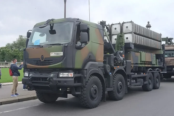 A French SAMP/T air defence system at the Bastille Day parade in Paris, July 14, 2021