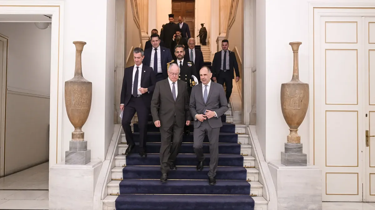 Foreign Minister George Gerapetritis at the Greek Foreign Ministry