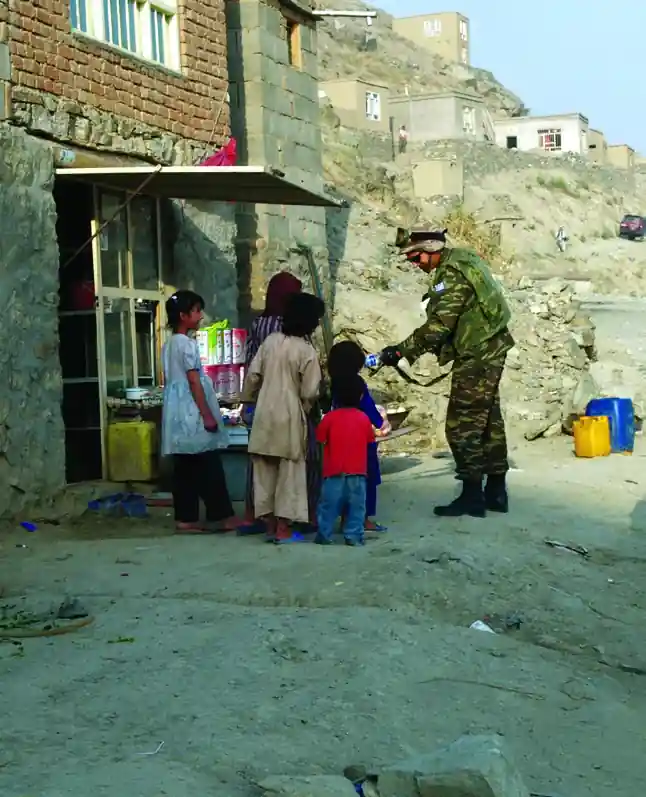 A Greek officer on patrol in the Kabul area