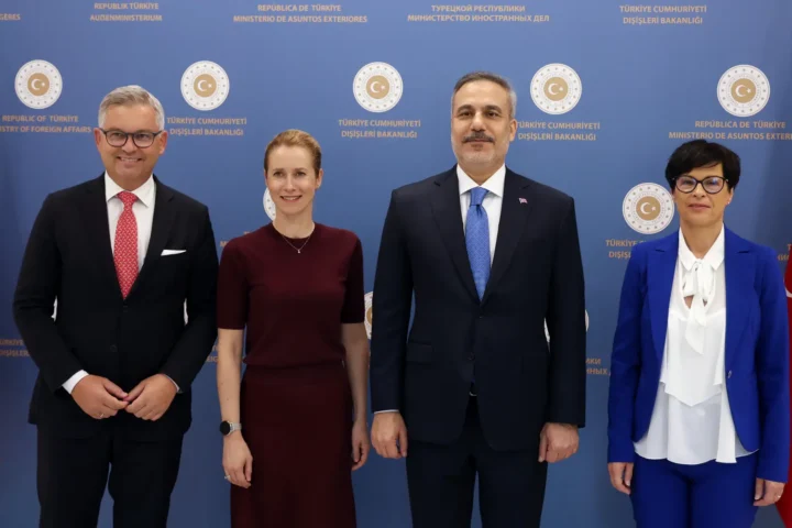 Turkish Foreign Minister Hakan Fidan with EU officials at a meeting in Ankara on June 30, 2026
