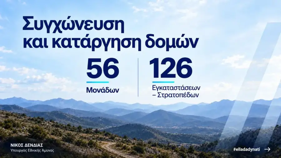 Ministry of National Defence graphic on the merger and abolition of 56 units and 126 installations and camps