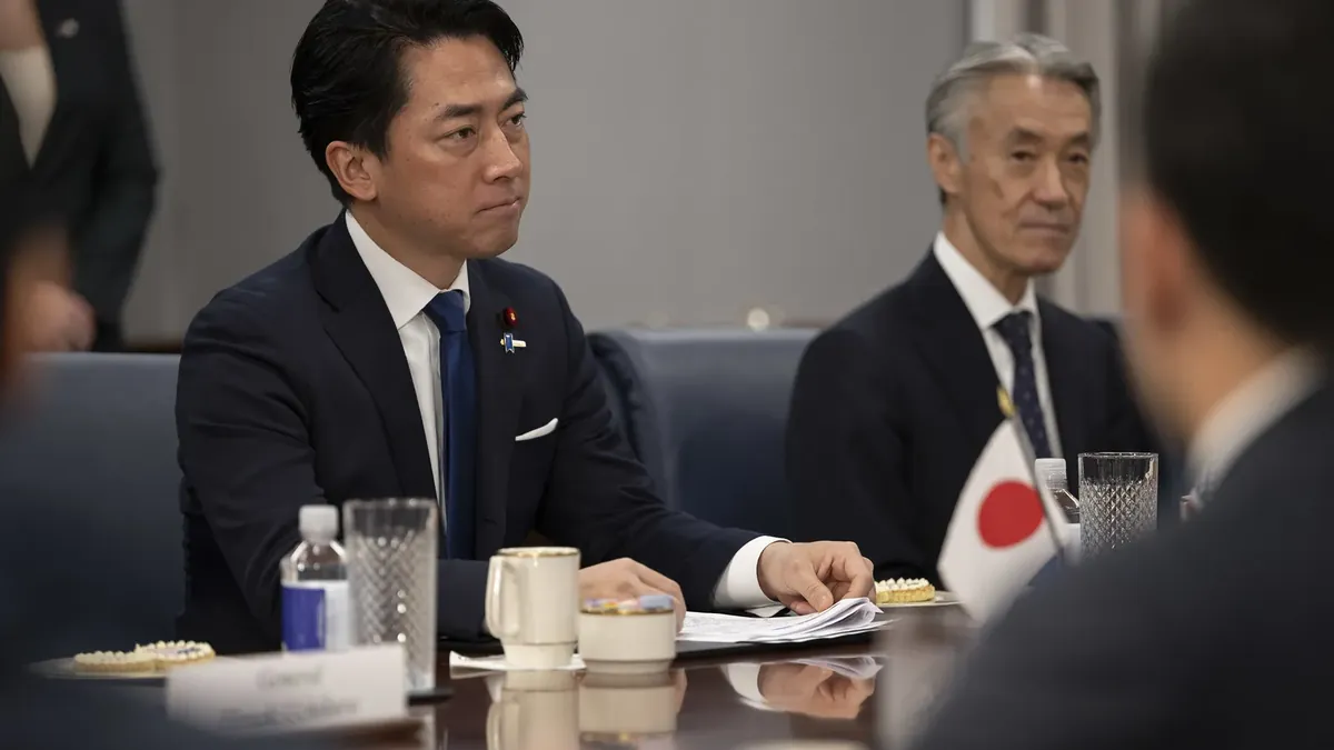 Japanese Defense Minister Shinjiro Koizumi at the Pentagon