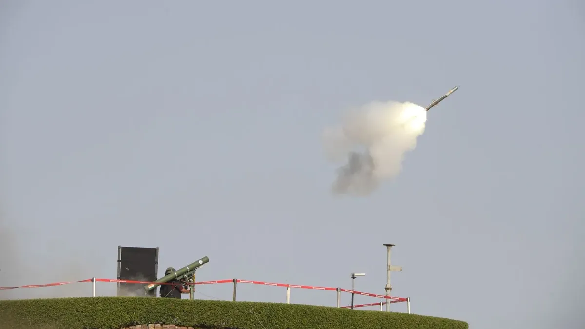 Test firing of India's VSHORADS air defence system at Chandipur