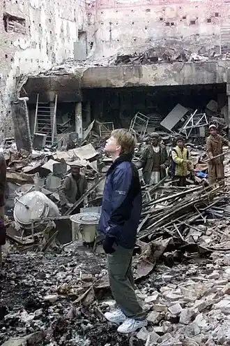 The ruined building of the Ministry of Women’s Affairs in Kabul in 2002