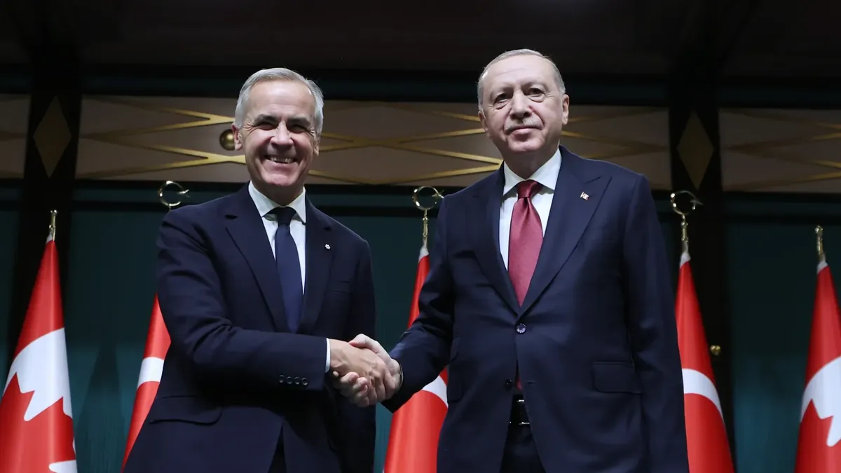 Mark Carney and Recep Tayyip Erdogan at the press conference in Ankara