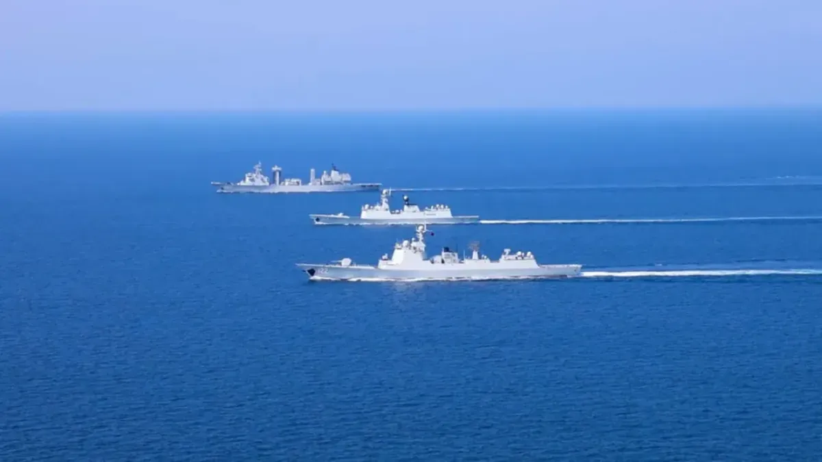 Ships of the PLA Navy's 48th escort task force in formation