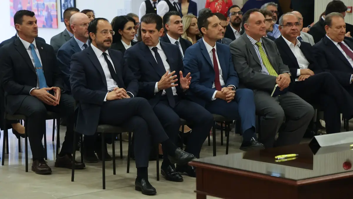 Signing ceremony for the Cronos field contracts at the Presidential Palace in Nicosia