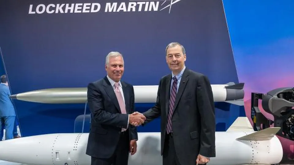 Avio USA chief executive James Syring and Lockheed Martin Missiles and Fire Control president Tim Cahill at AUSA 2026