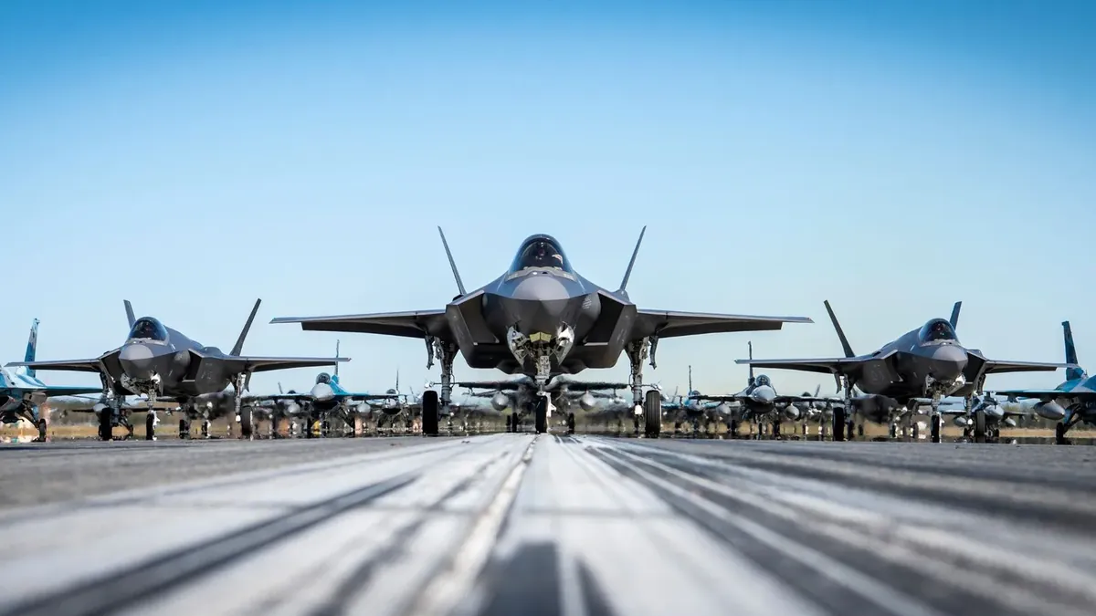F-35A fighters on a runway