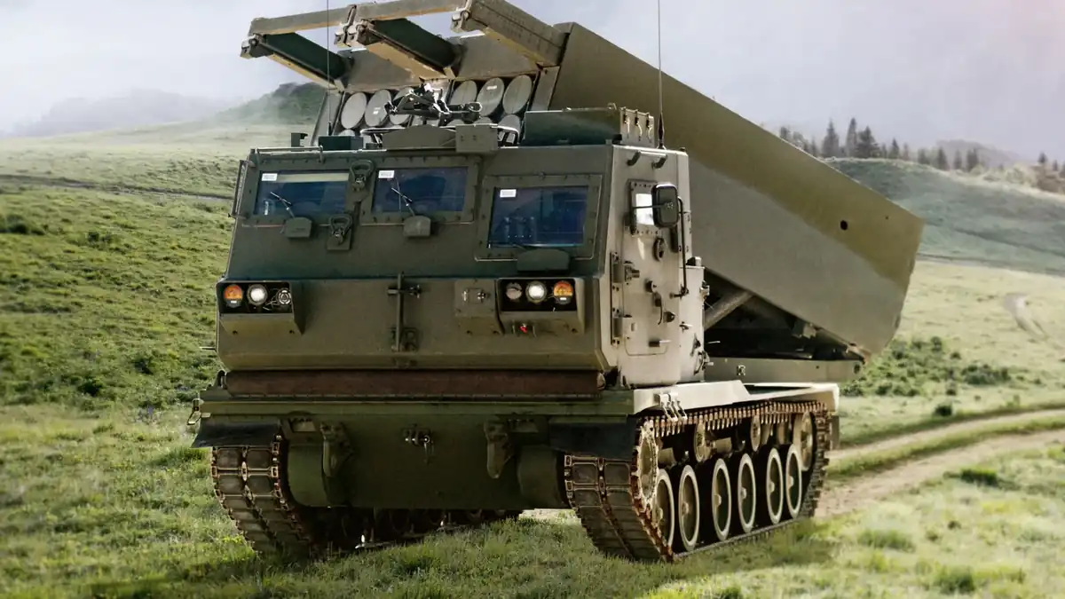 The M270A2 with the loading arm raised