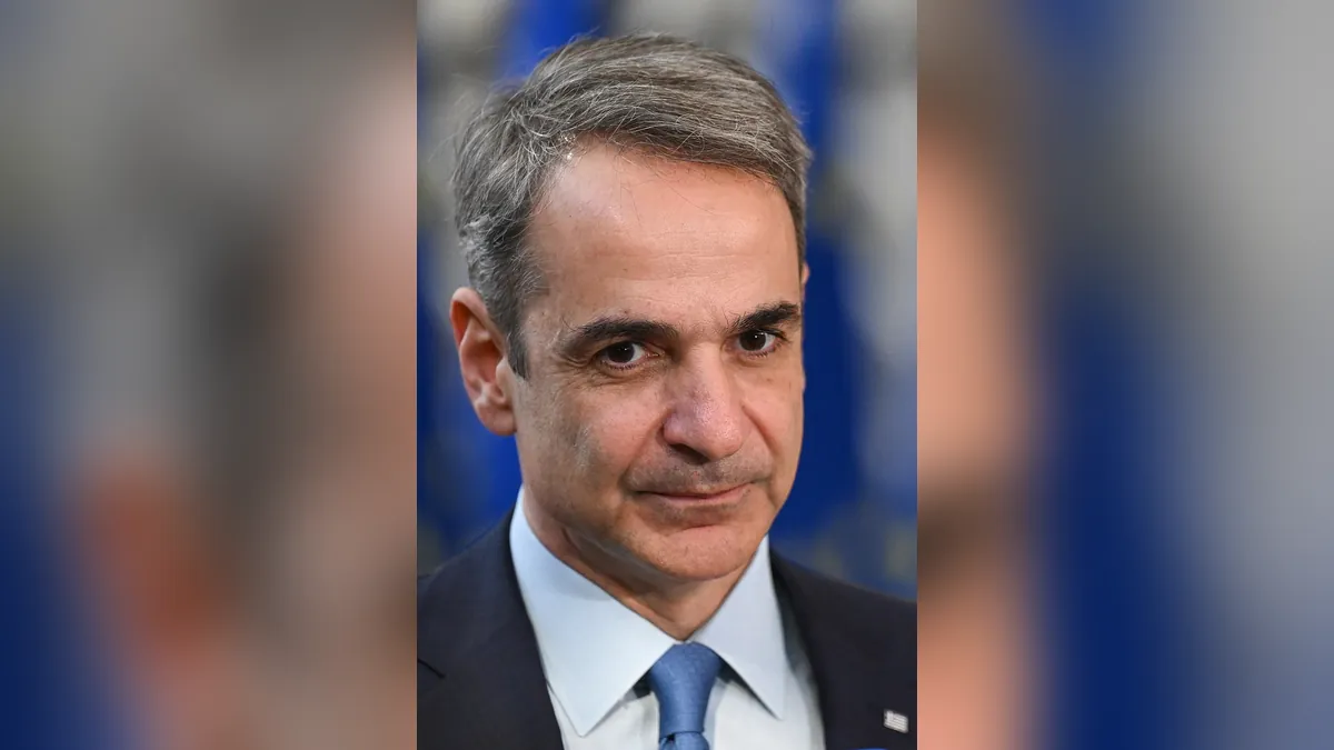Greek Prime Minister Kyriakos Mitsotakis at the European Council in Brussels, March 2025