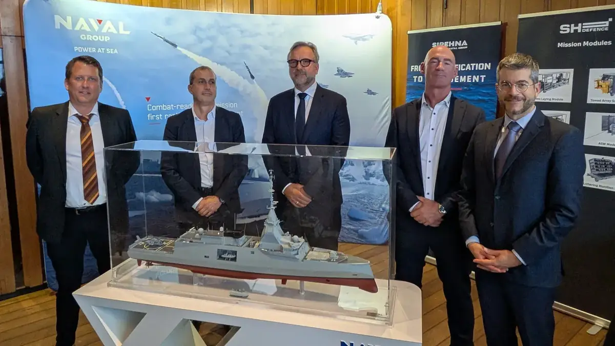A model of the FDI frigate at the Naval Group event in Copenhagen