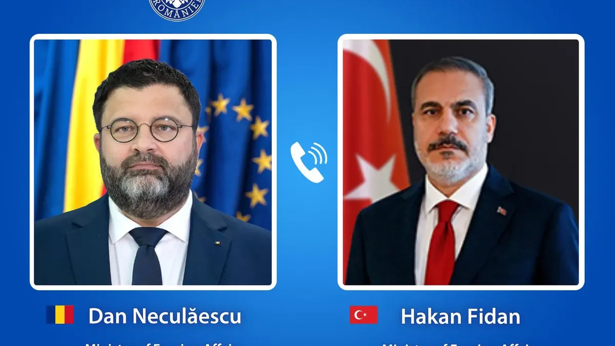 Graphic of the Romanian Foreign Ministry on the call between Neculaescu and Fidan