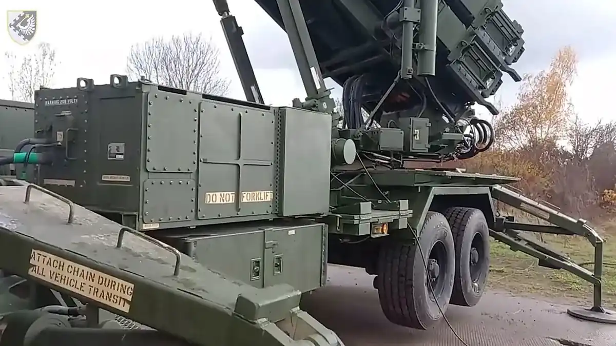 A Patriot launcher of Ukraine's Air Command West, the only system able to intercept Russian ballistic missiles