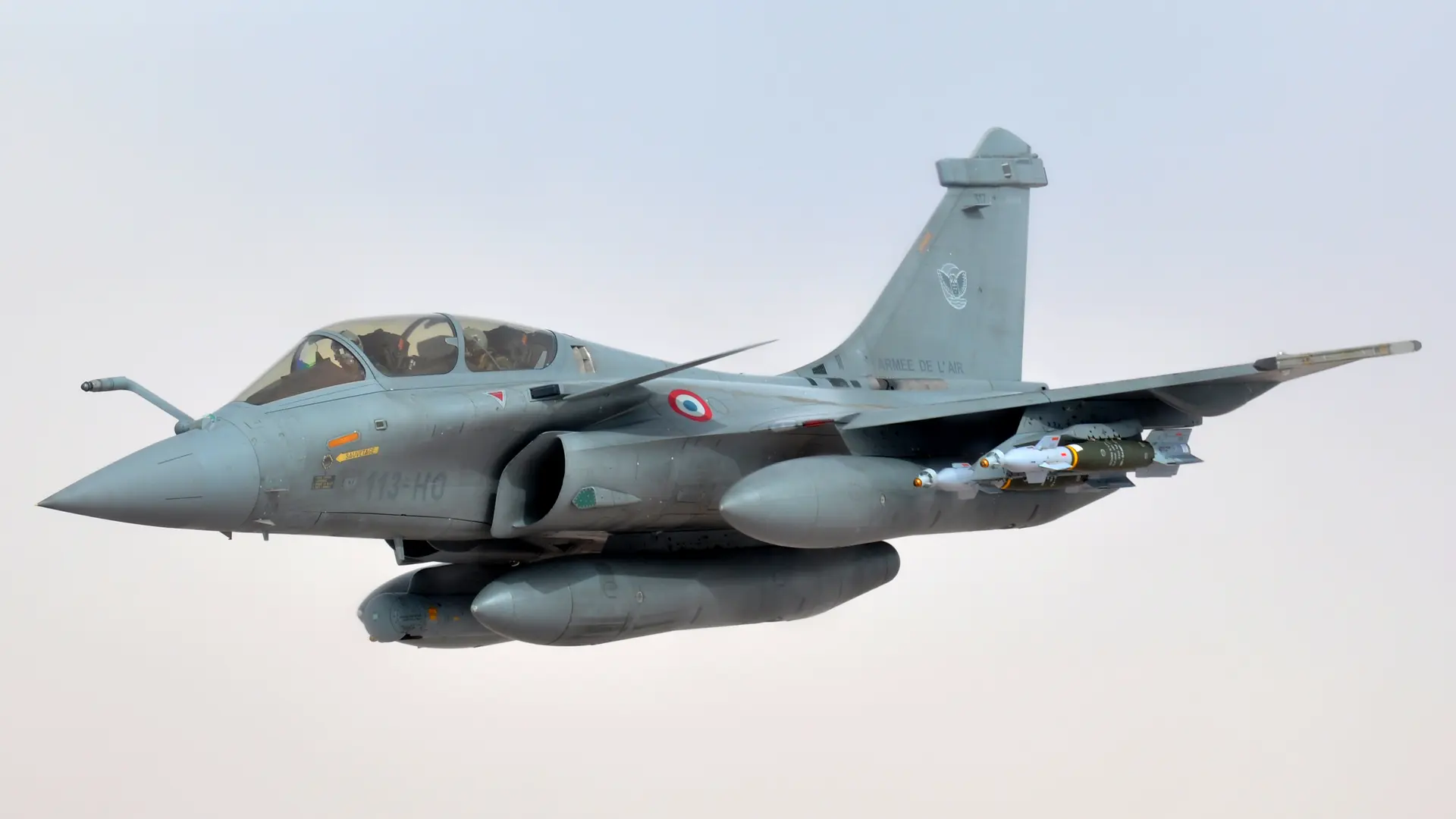 French Air Force Rafale fighter in flight