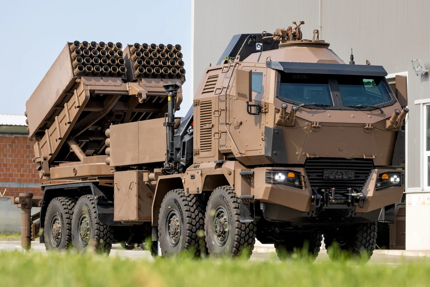 The Serbian Tamnava multiple rocket launcher firing 122 and 262 mm rockets
