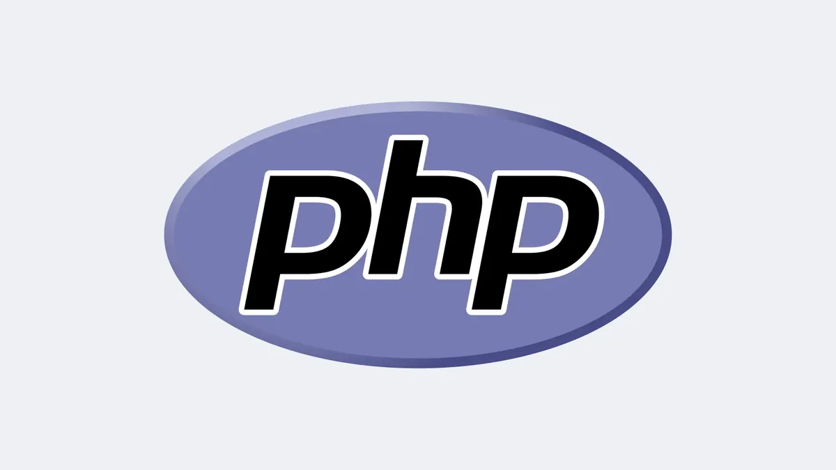 The official PHP programming language logo on a neutral background
