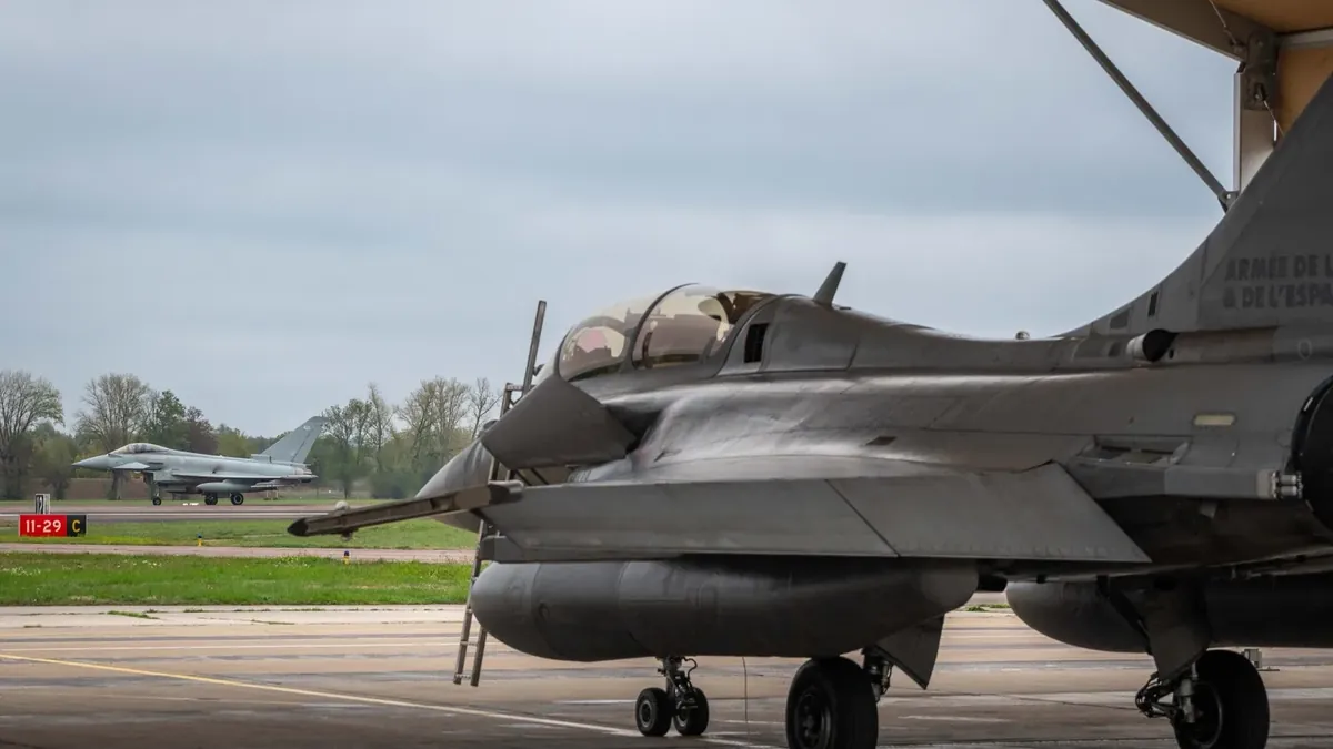A Rafale of the French Strategic Air Forces during exercise RUMMY with the RAF