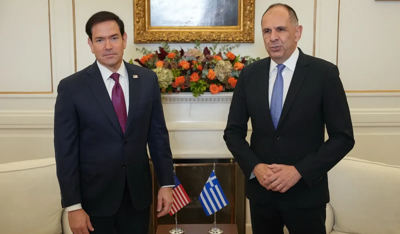 US Secretary of State Marco Rubio and Greek Foreign Minister Giorgos Gerapetritis during the Greece–US meeting in Athens