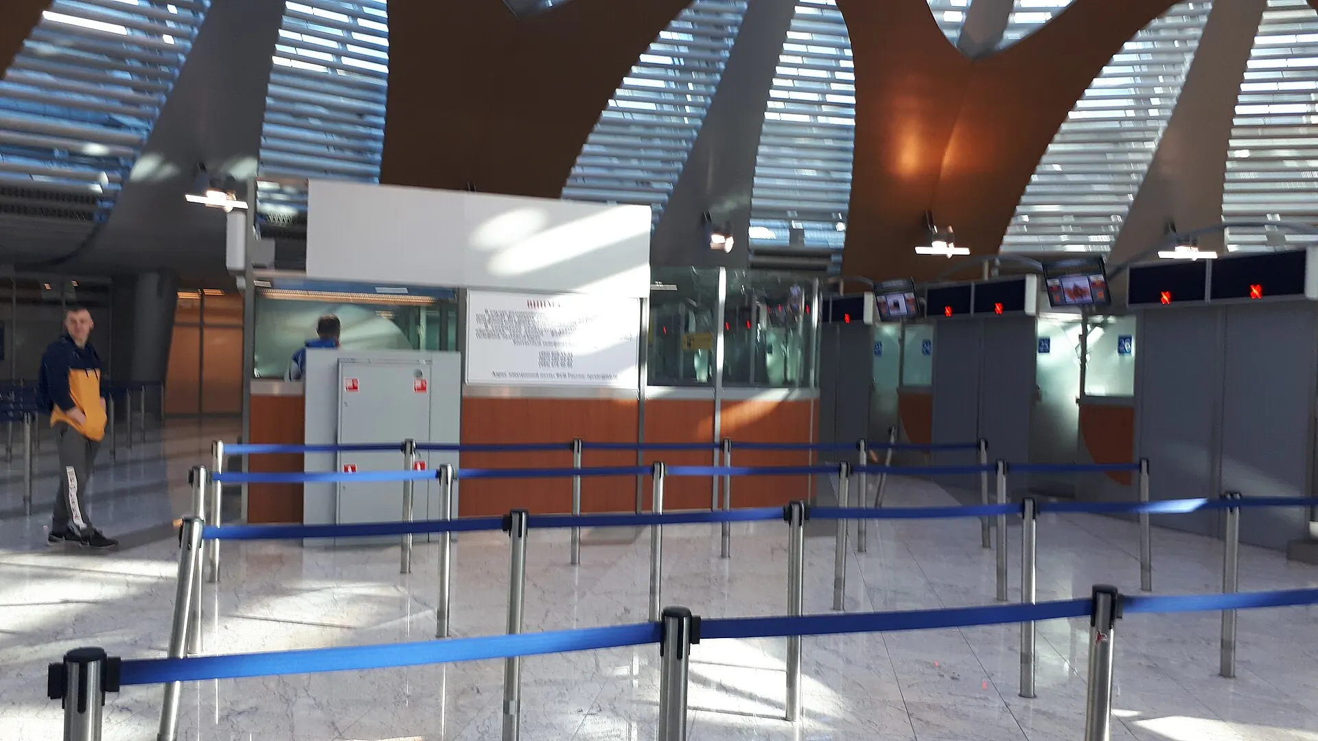 Passport control area at Sheremetyevo Airport in Moscow
