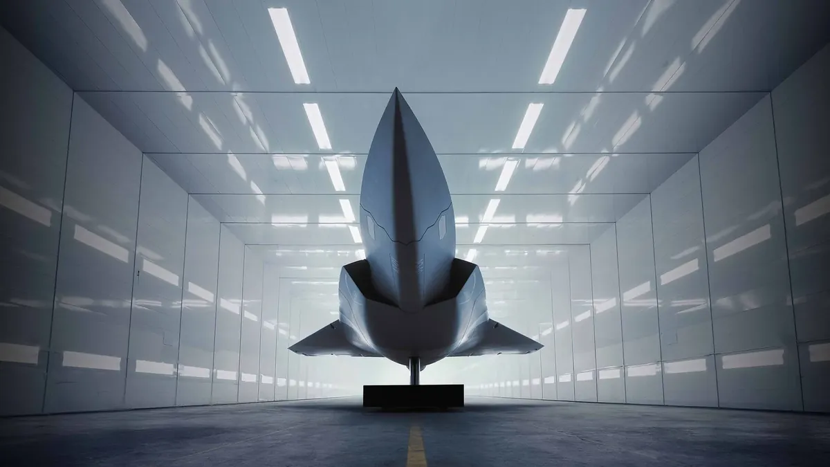 Model of Saab's future A3 unmanned combat aircraft