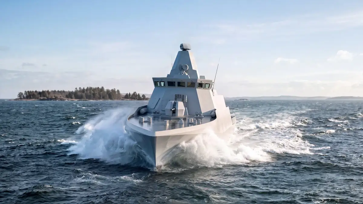 A warship with the Sea Giraffe AMB D radar