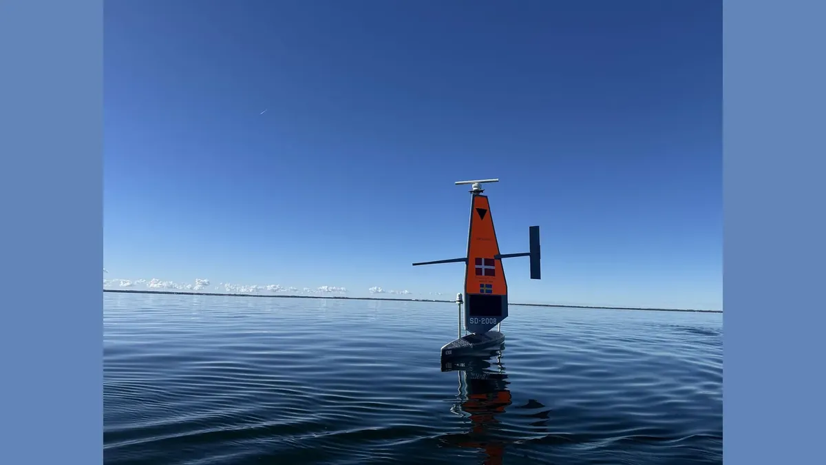 A Saildrone uncrewed sailing surface vessel at sea