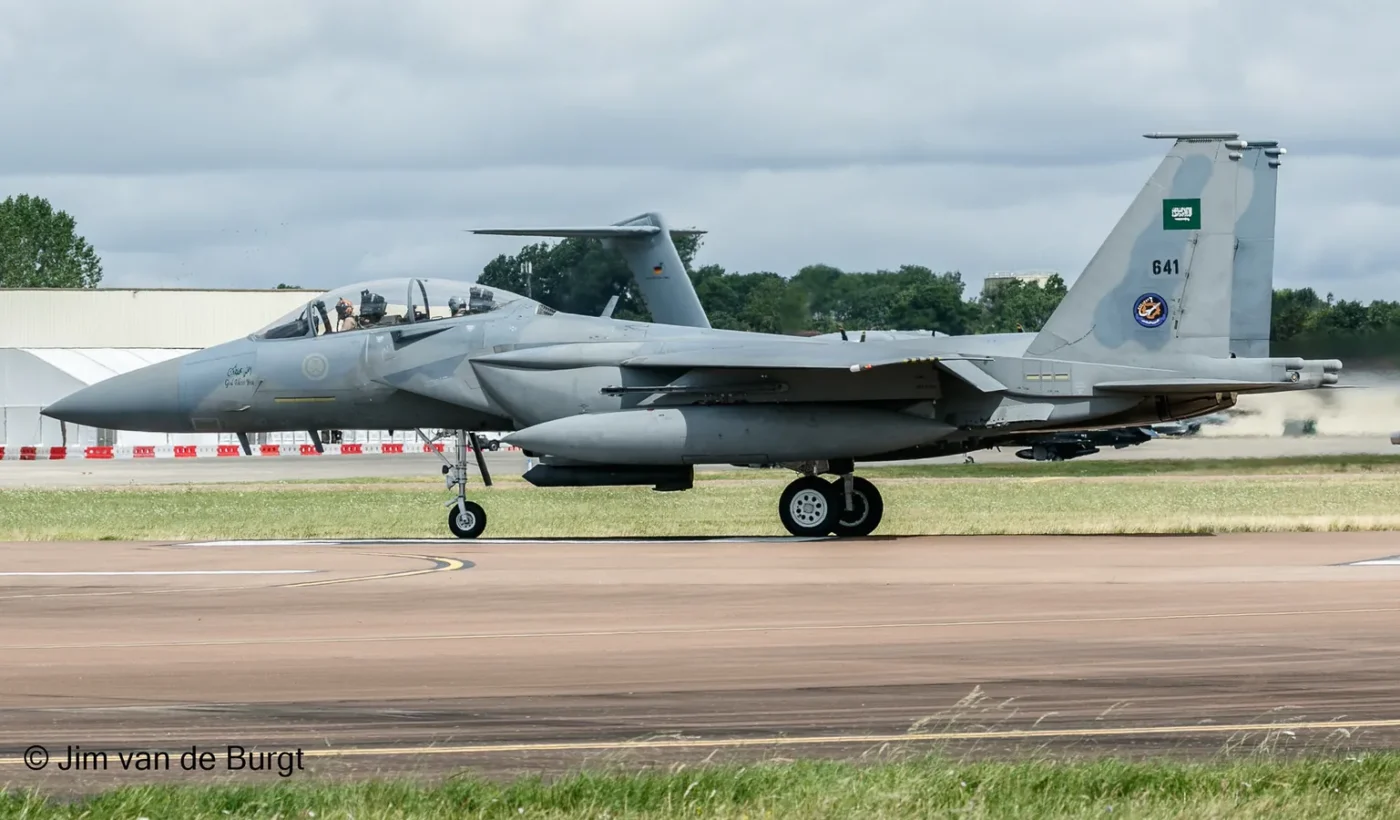 A Royal Saudi Air Force F-15SA Eagle at the Royal International Air Tattoo, RAF Fairford, July 2024