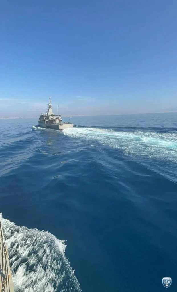 A Hellenic Navy gunboat seen from astern as it sails during exercise BRONTI 2/26