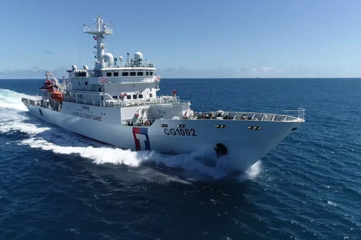 The Taiwan Coast Guard patrol vessel CG1002 Taichung at sea