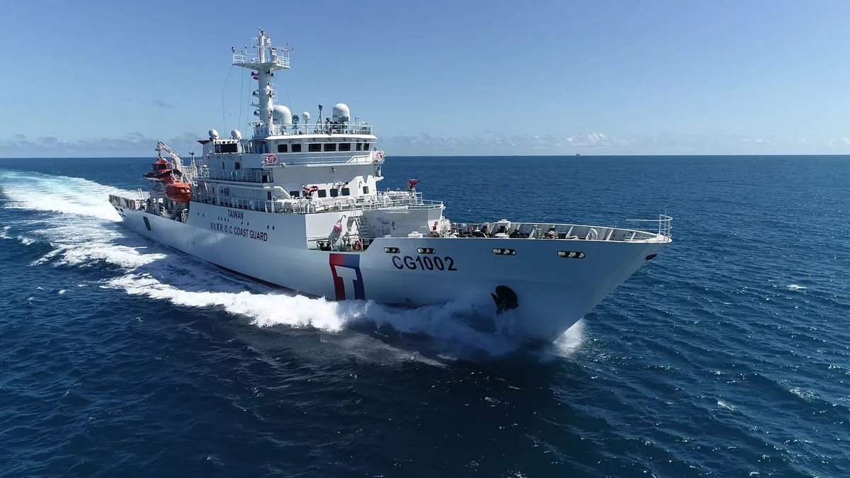 The Taiwan Coast Guard patrol vessel CG1002 Taichung at sea