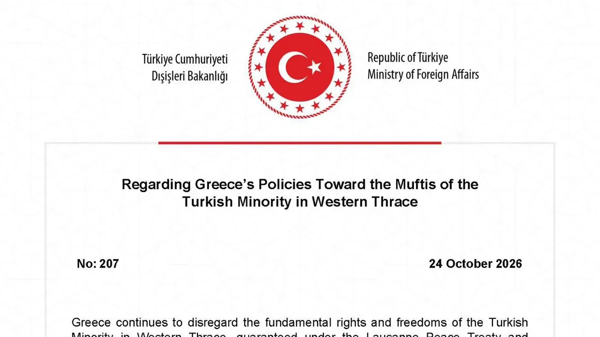 Turkish Foreign Ministry statement No. 207 on the muftis of Thrace