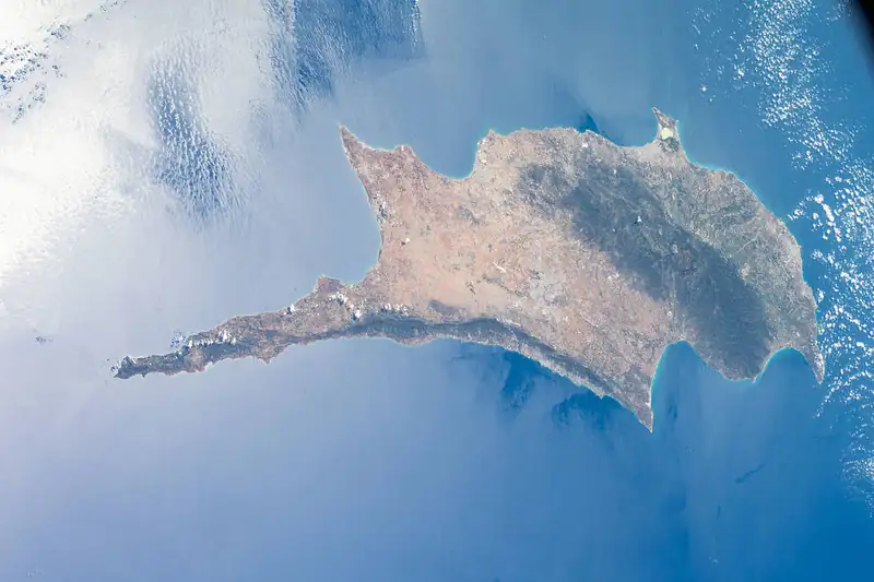The island of Cyprus seen from the International Space Station
